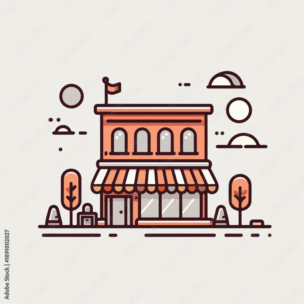 Obraz premium vector illustration of a cafe