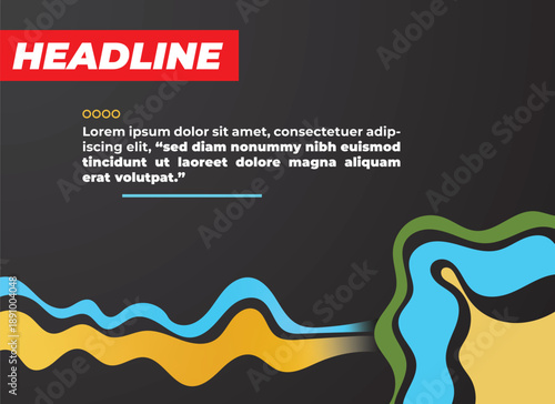 Abstract dark vector background with wave. Space for text. Banner. Template copy space.