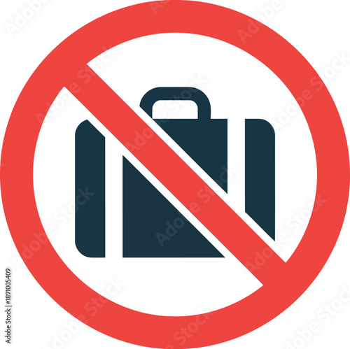 No Luggage Allowed Sign Icon – Baggage Prohibited Symbol for Airport and Security Use