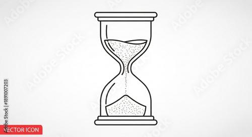 Hourglass timer with sand flowing symbolizing time management and deadlines