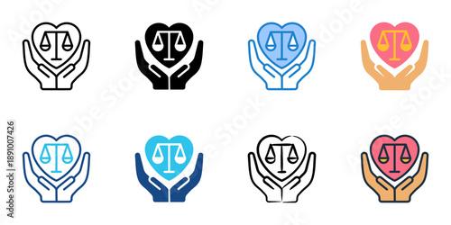 Ethics icons set multiple style collection. Editable stroke 
