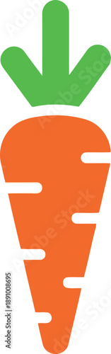 Flat Vector Carrot Icon Isolated on White Background for Healthy Food and Nutrition Design