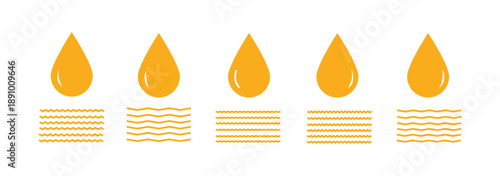 Black and white water droplet icon collection, minimalist drop shapes set for design, logo, rain, liquid, and vector illustration