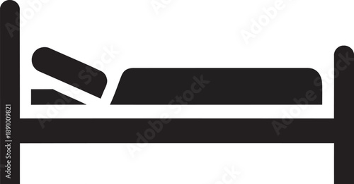 Simple modern bed with pillow and mattress in minimalist bedroom interior design concept