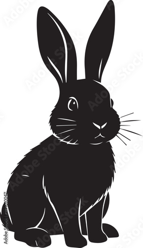 Black silhouette of a rabbit