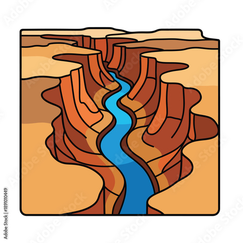 A canyon with a river flowing through