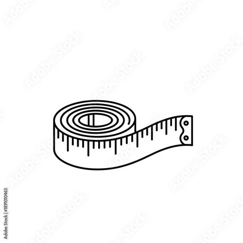 Measuring Tape Icon – Tailor Measurement Tool Sewing Symbol