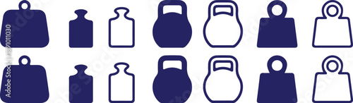 weight bule bule line icons set vector illustration design art 