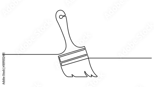 Continuous one line drawing of paint brush. Construction and repair. one line Art icon drawing vector. A wide brush paint vector illustration. Minimalist style isolate outline vector
