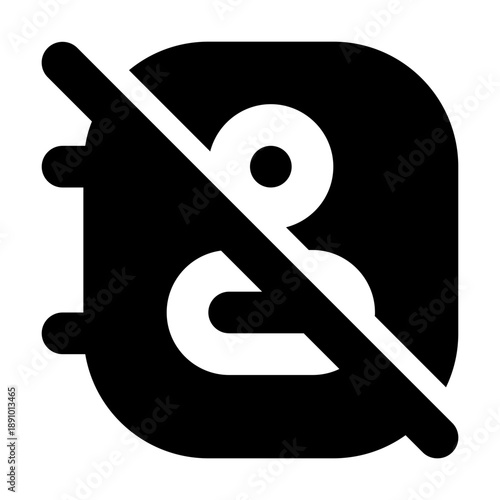 Address Book Off Solid Icon style perfect for User Interface, Website, and Apps