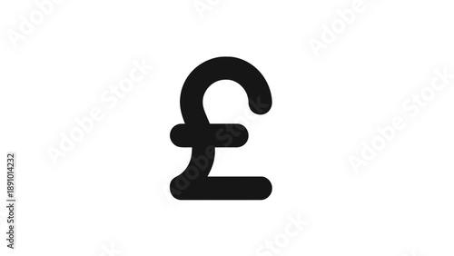 A black pound symbol on a white background
