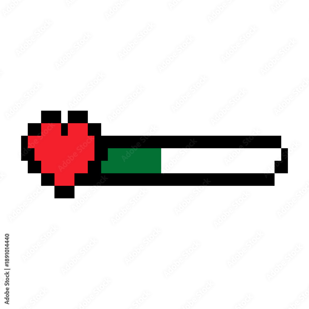 Fototapeta premium Pixel Heart Loading Icon