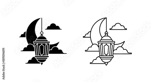 Islamic lantern moon night sky symbol