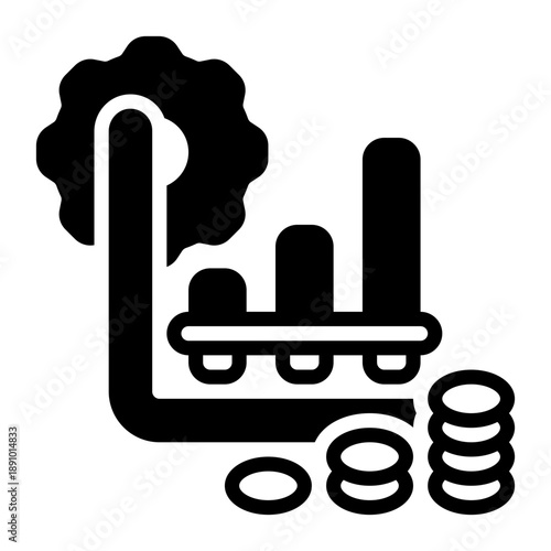 Profit icon, glyph icon style