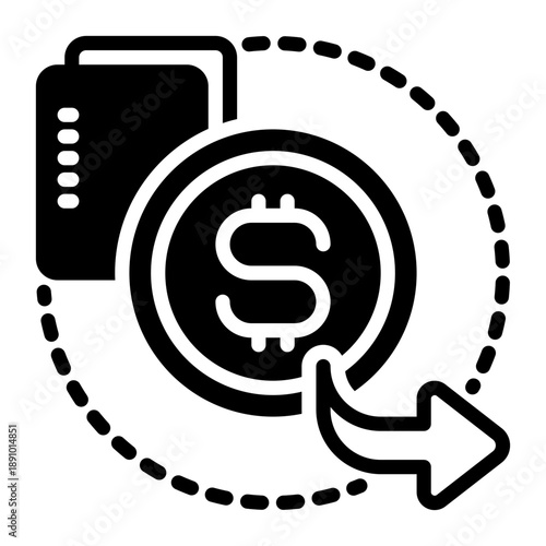 Expenses icon, glyph icon style