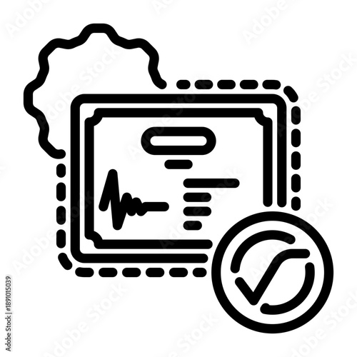 certificate icon, line icon style