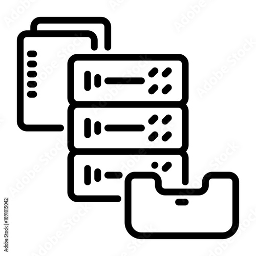 server icon, line icon style