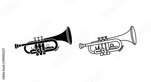 Trumpet illustration jazz music instrument
