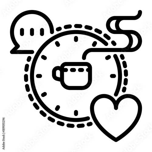 coffee break icon, line icon style