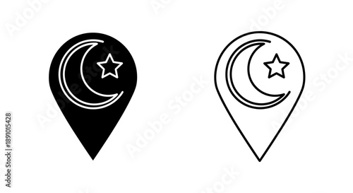 Minimalist moon star location pins
