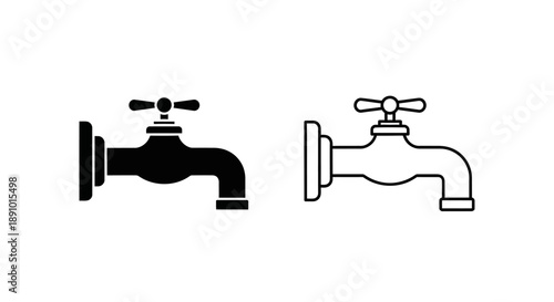 Water faucet icon design black and white