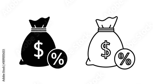 Money bag finance investment symbols