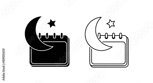 Islamic calendar moon star ramadan planner