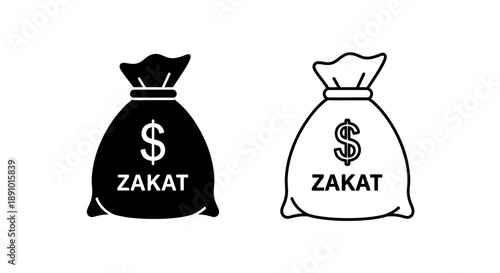 Money bag dollar symbol zakat islamic charity