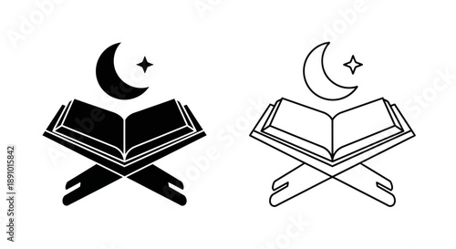 Islamic quran moon star prayer night