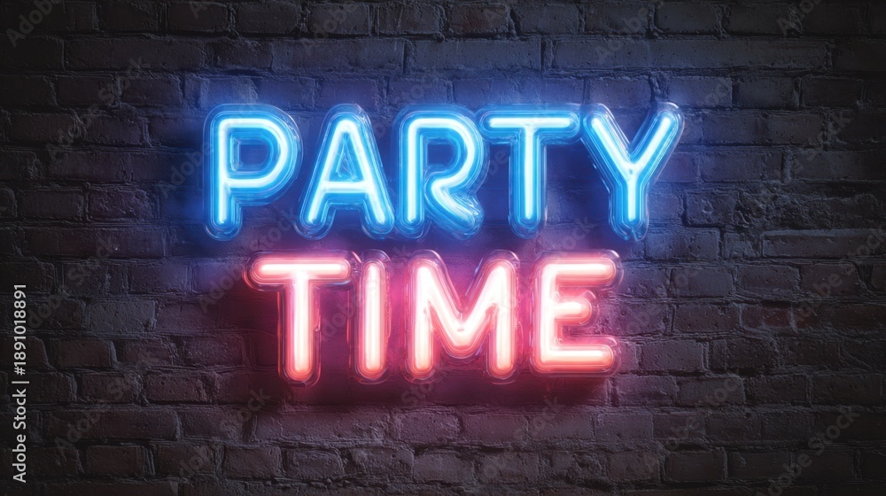 Fototapeta premium Neon sign with glowing words 
