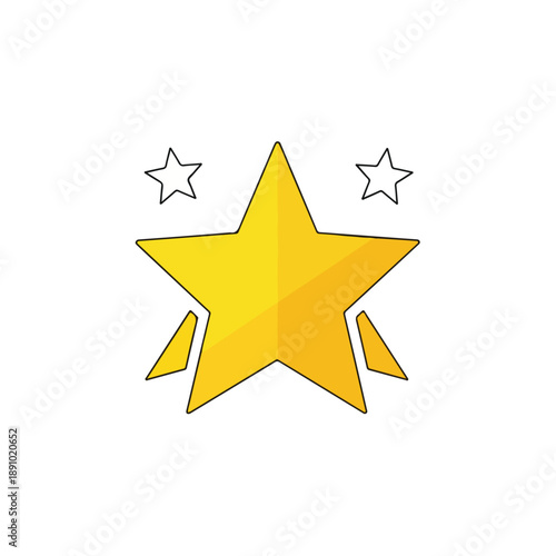 Shiny gold star with burst accents