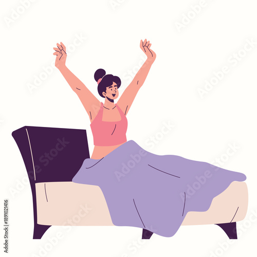 waking up and stretching illustration