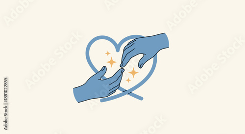 Hands forming a heart with sparkles symbolizing love and care