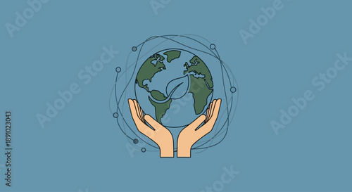 Hands cradling the Earth with a leaf symbolizing eco-friendly care