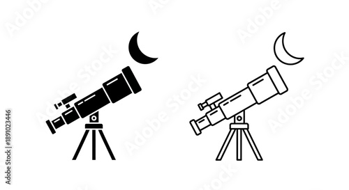 Telescope night sky observation stargazing moon