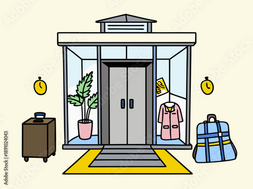 Vestibule Interior Entrance Area – Minimal Vector Illustration