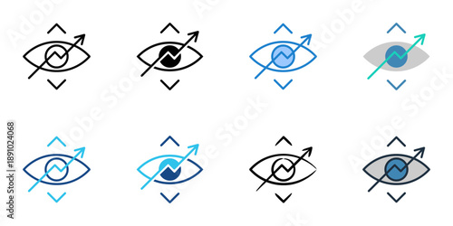 Visionary Thinking icons set multiple style collection. Editable stroke 
