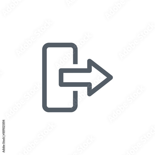 Exit icon symbolizing leaving or logging out from a system or platform with a clear directional arrow