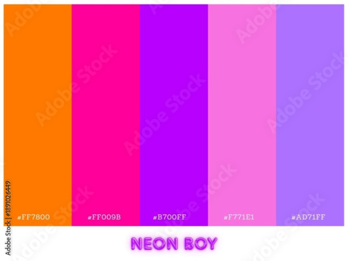 Neon color palette expressing bold creativity with luminous neon shades