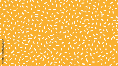 Vibrant orange background decorated with a playful pattern of white hand drawn dashes suitable for wallpaper and stationery design.