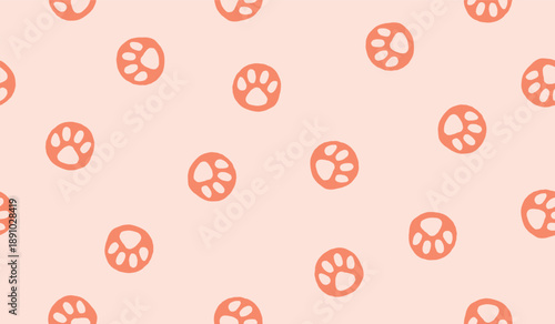 Cute paw pattern background vector design
