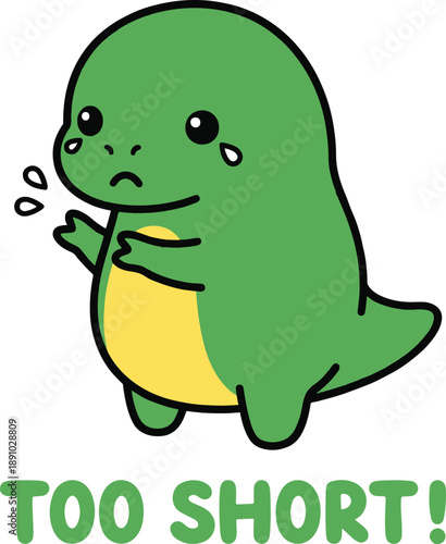 Cute Short Dinosaur Funny Cartoon Character