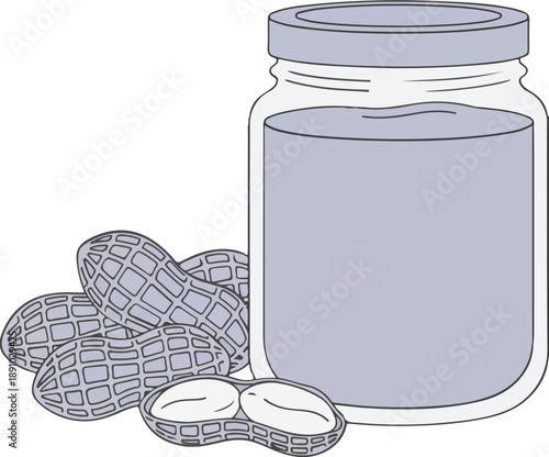 Peanut butter jar illustration