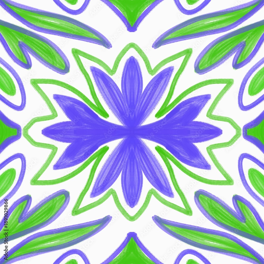 Fototapeta premium oiled effect green blue abstract artistic leaves