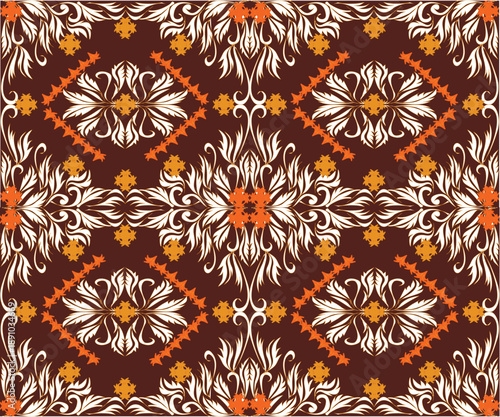 seamless floral pattern with damask art