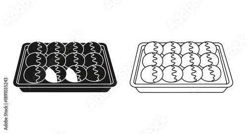 Black and white bakery tray designs