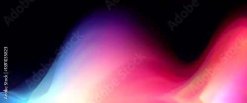 Vibrant Abstract Neon Wave Background Loop: Smooth Flowing Gradient Colors on Black