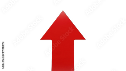 A bright red arrow, dynamically pointing upwards, signifying progress and direction