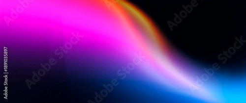 Abstract Neon Pink and Blue Gradient Wave Loop. Smooth Glowing Light Leak Background Overlay.