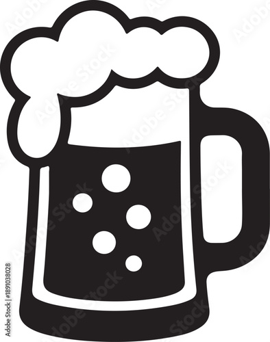 Glass mug of beer. Hand drawn vector illustration isolated on white. 
